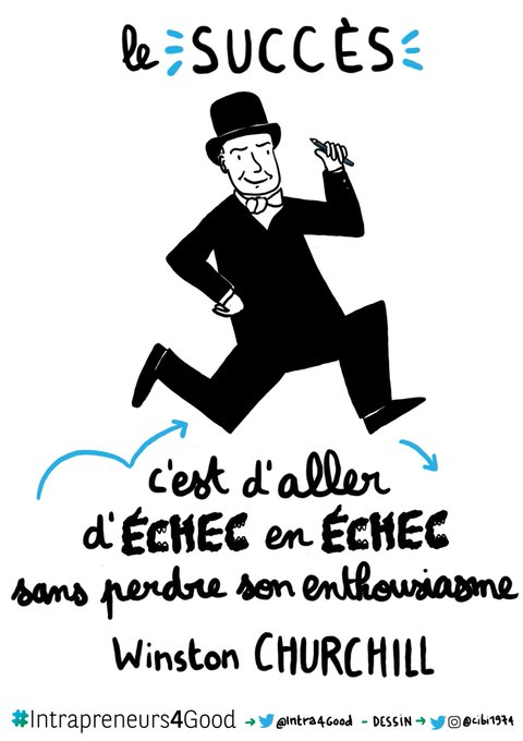 Intra4Good's tweet photo. Une petite piqûre de rappel par Winston Churchill pour les nombreux #Intrapreneurs4Good qui ont pivoté aujourd'hui 🦄♻️ https://t.co/1TWiRU37su