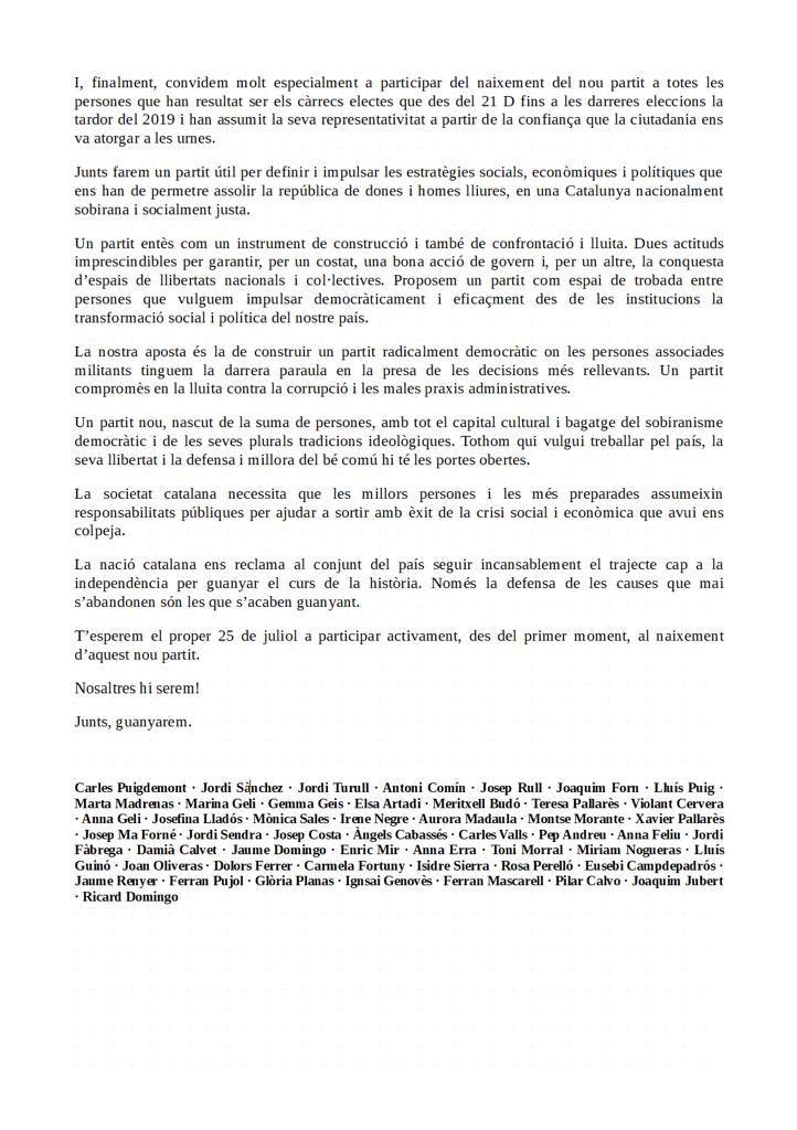 Ens comprometem a fer de Junts per Catalunya una eina transversal, plural i eficaç al servei de la república catalana i de les persones. T’esperem el dia 25 per començar a caminar junts. #Jotambéhiseré