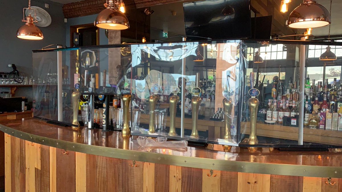 Desk top twist stands helping a local bar Flutez and Fizz.