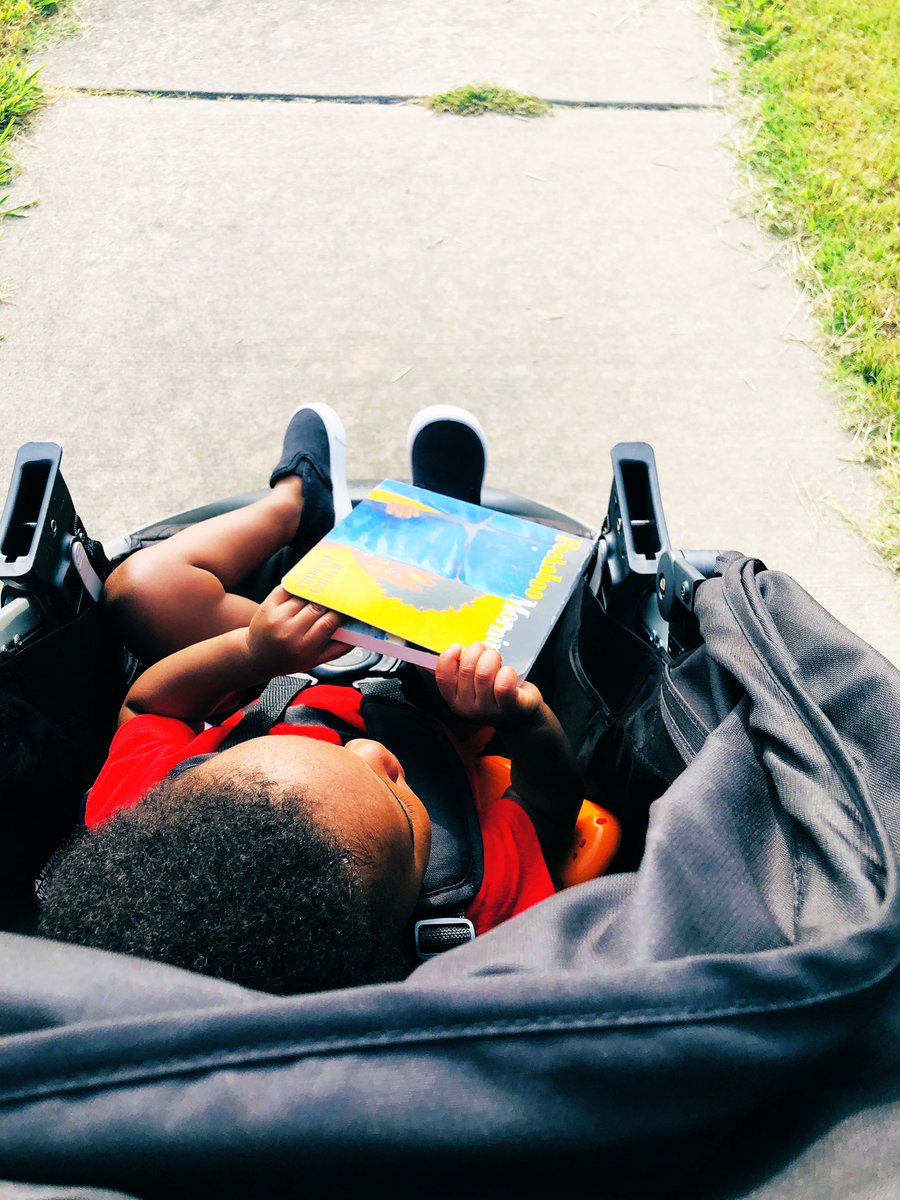 DeeJones1231's tweet photo. And just like that, morning walks and runs turned into #OurThing โบ๏ธ Reading #PeekabooMorning by #RachelIsadora #ReadingWithKross https://t.co/fFE2xRYRMi