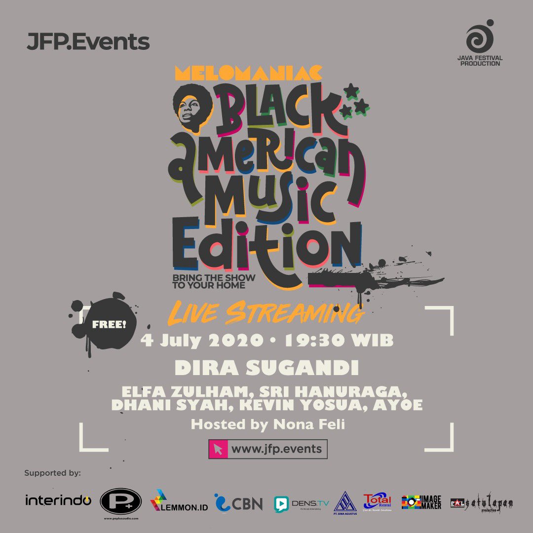 DGontha's tweet image. Stay home this weekend and bring Melomaniac: Black American Music Edition to your home. Follow the instruction on how to watch it and enjoy our first ever Melomaniac and it will be hosted by @NonaFeli

#JavaFestivalProduction #JFPEvents #BringTheShowToYourHome #July4thAtHome