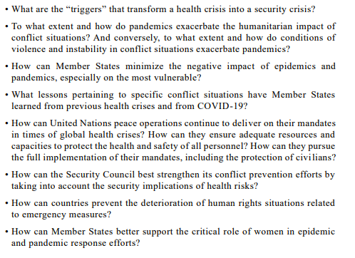 One day after the  #UNSC passed a resolution on  #COVID19,  @GermanyUN is convening a  #SecurityCouncil meeting on " #pandemics and  #security". The Concept note ( https://www.undocs.org/en/S/2020/571 ) asks some pretty smart questions. Do we have the answers? [1/6]