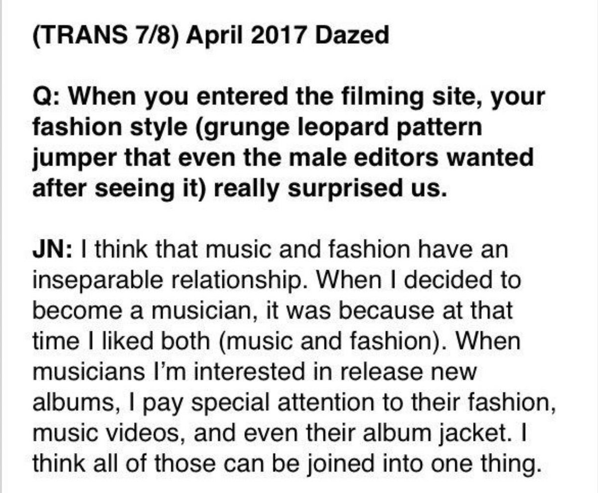 Dazed magazine 2017. “ is there anything in this world that is perfect or complete ?” “ I think music and fashion have an inseparable relationship “ “ If the opportunity presents itself then I’d like to challenge other areas like acting too”