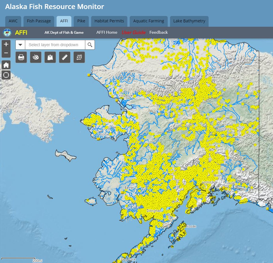 Finally, we used an amazing database created by the Alaska Department of Fish and Game. This is a publicly available resource containing thousands of northern fish collection records and has so much potential for future research questions.  http://www.adfg.alaska.gov/index.cfm?adfg=ffinventory.main (6/6)