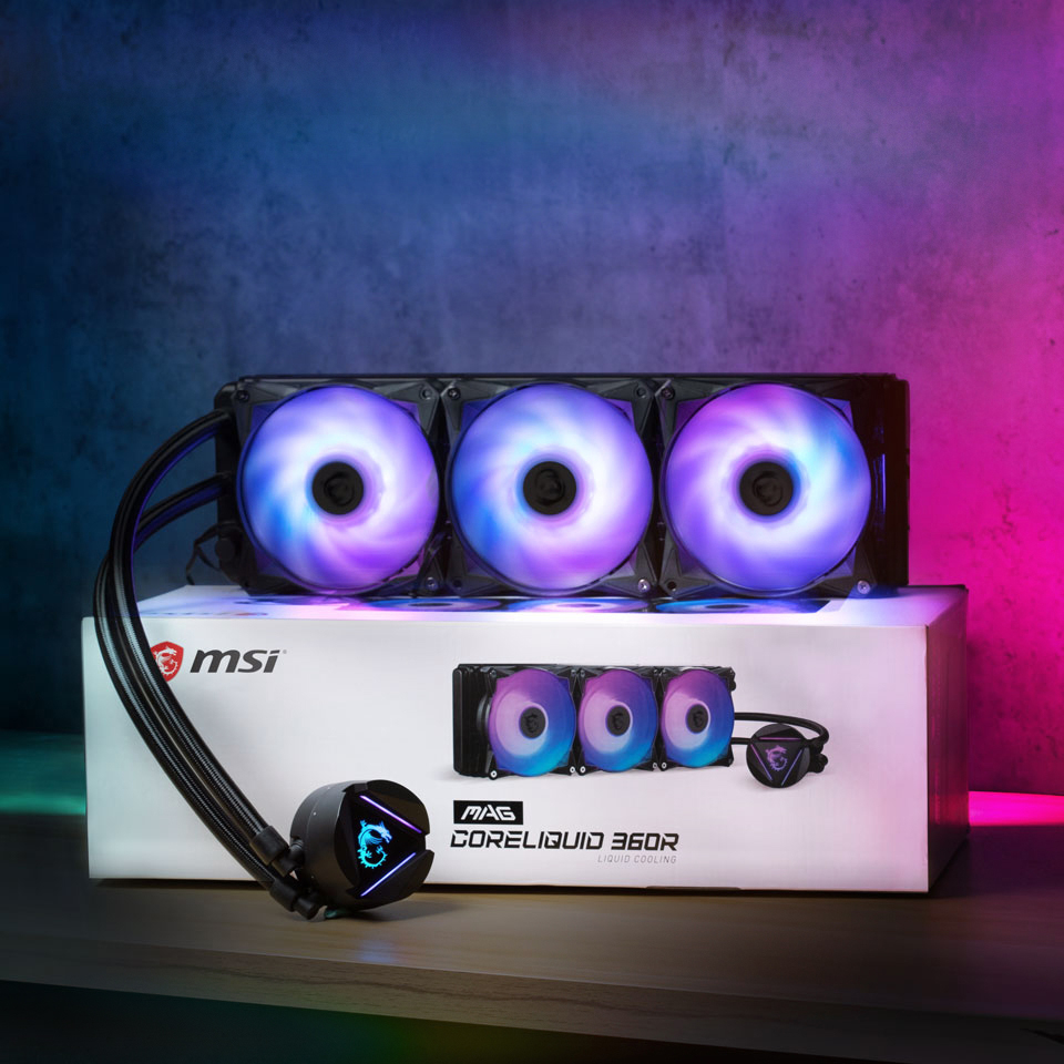 MSI Gaming on X: Keep your CPU frosty 🥶 🥶 🥶 The MAG CORELIQUID 360R AIO  water cooler is now available! Check more👉  #liquidcooler #watercooler  / X
