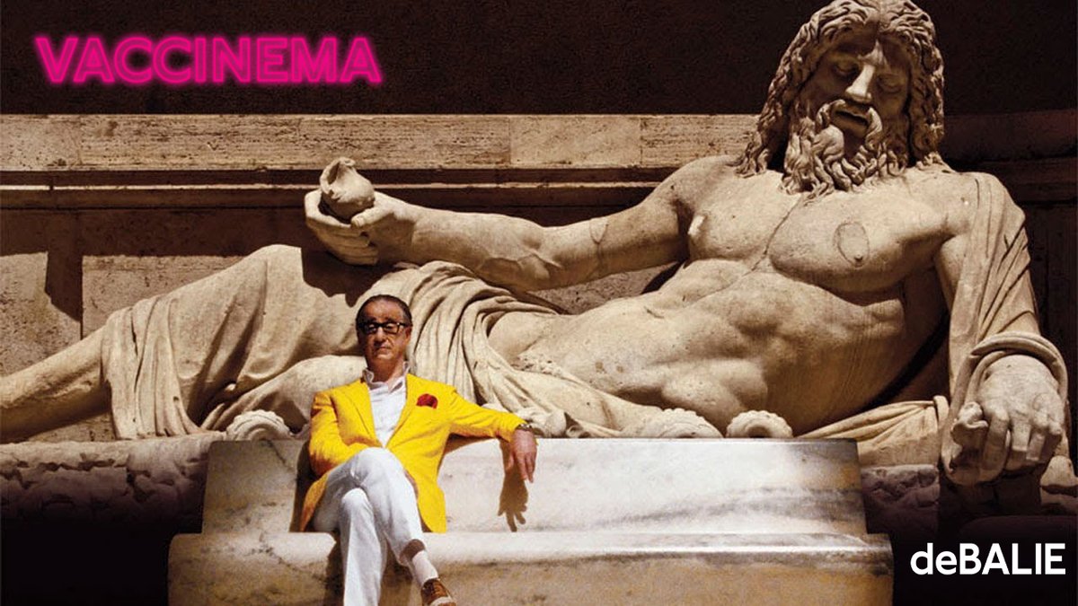 Deze zomer in <a href="/DeBalie/">De Balie</a>: Vaccinema, een filmklassieker met bijpassende cocktail. 

We trappen op 10 juli af met La Grande Bellazza inclusief champagne &amp; oesters.

Een avond vol decadentie, glamour en harde techno.

18:00 &amp; 21:00 🎬bit.ly/3gnD4Xd