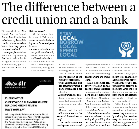 _capitalcu's tweet photo. See our latest article in the Dublin Gazette!
This article highlights the differences between a credit union and a bank! Remember to #StayLocalBorrowLocalSpendLocal & support our local businesses 😀
Read the article here: https://t.co/dj7k4q9ACG https://t.co/hKipLKGdkx