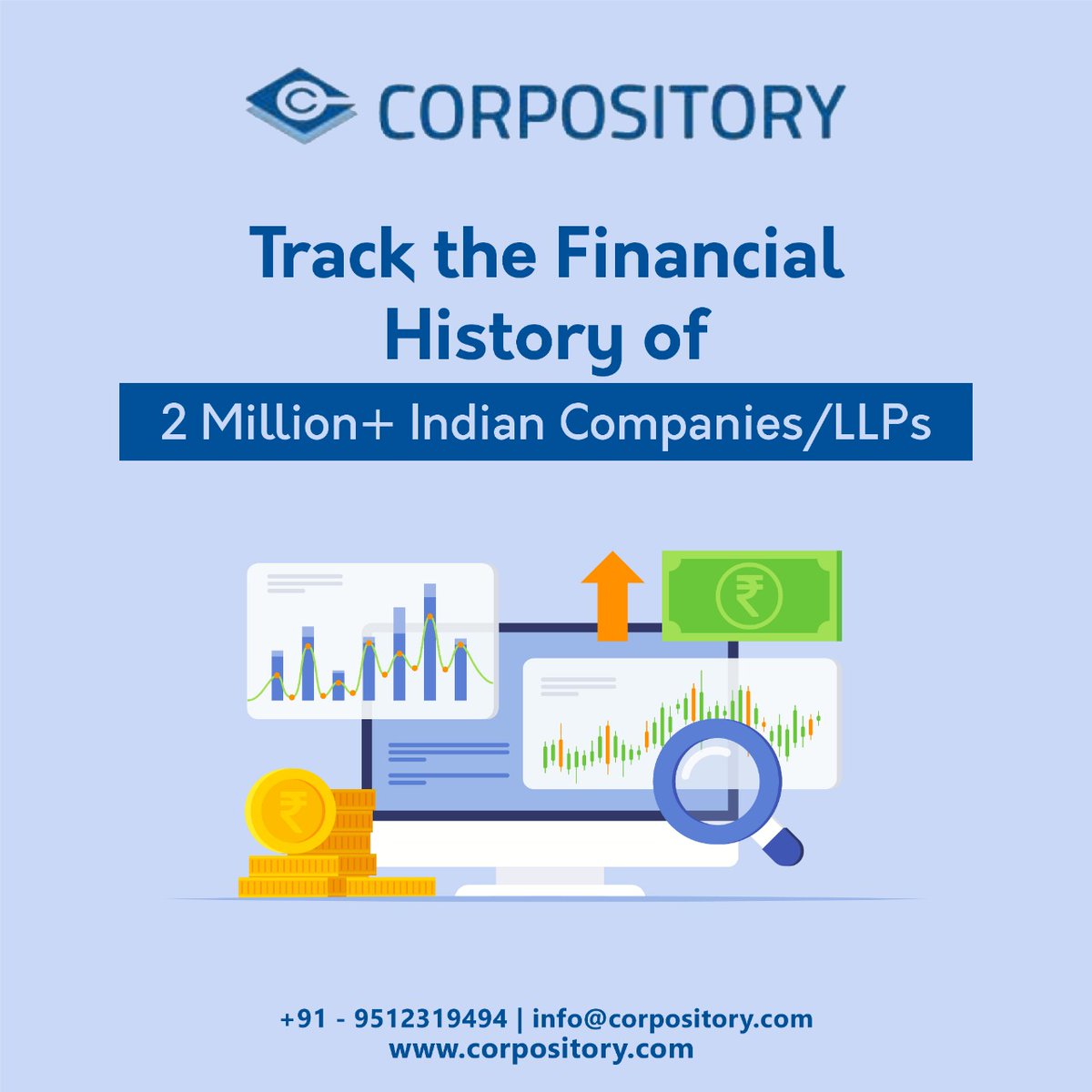 corpository's tweet photo. Get insights on the financial track records of Indian companies/LLPs at Corpository Database. Browse from more than 2 million entities and make a well informed decision.
For more details visit : https://t.co/JJ5fujSvmu
#Corpository #IndianCompanyInformation #IndianCompanyData https://t.co/63YjhEaK2W