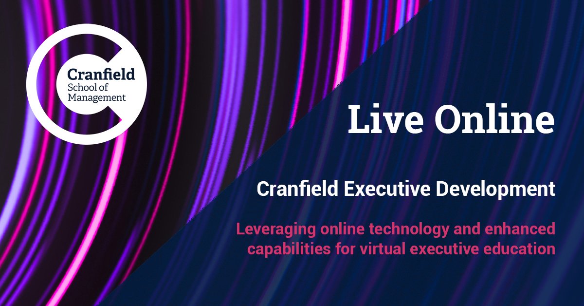 LAUNCH | Cranfield’s new learning experience – ‘Live Online’. Leveraging online technology and enhanced capabilities for virtual executive education. Explore: hubs.ly/H0s4XCX0

#virtualclassrooms #virtuallearning #newreality #onlineprogrammes #onlineeducation