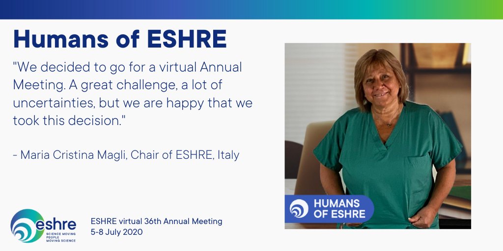 ESHRE's tweet photo. Our last #HumansOfESHRE story ๐ What does it mean to be a reproductive health professional (and ESHRE Chair) in times of COVID-19? Find out about @MagliCristina's experiences right here ๐ https://t.co/pOdcSUkRYW #ESHRE2020 #ESHREvirtual #SafeLearningWithESHRE #SafeWithESHRE https://t.co/2WzkEiJPlG