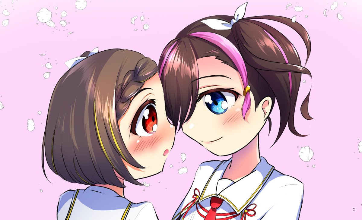 #ざんなま
#天華百剣お絵描き部 
ざんなま♪お疲れさまでしたー

今回も包丁三姉妹描きましたー🔪🔪🔪
制服といえば、と思ってなぜか真っ先に思い浮かんだネタ。
すーちゃんの妄想なら、城和泉×すーの方がしっくり来そうだけども、お姉様なすーちゃんが描きたかったのでこうなりましたw🥰 