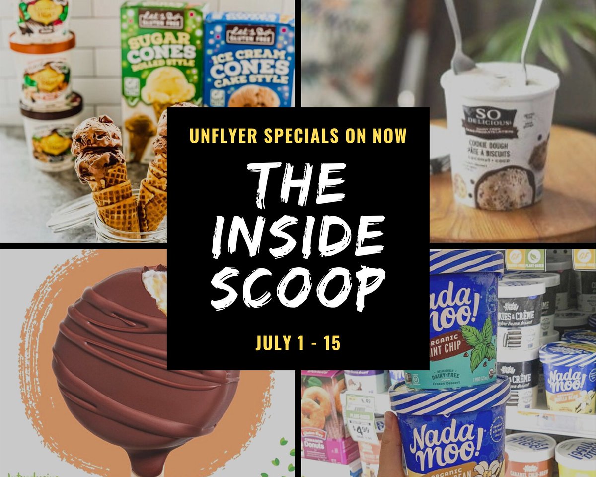organicgarage's tweet photo. I SCREAM, YOU SCREAM 🍦 Who doesn't scream for ice cream? Find the cream of the crop on sale now in our latest Unflyer, with the toppings and cones to go with them.

#Vegan #DairyFree #GlutenFree #HealthyFoodforLess https://t.co/U69IsQI3EC