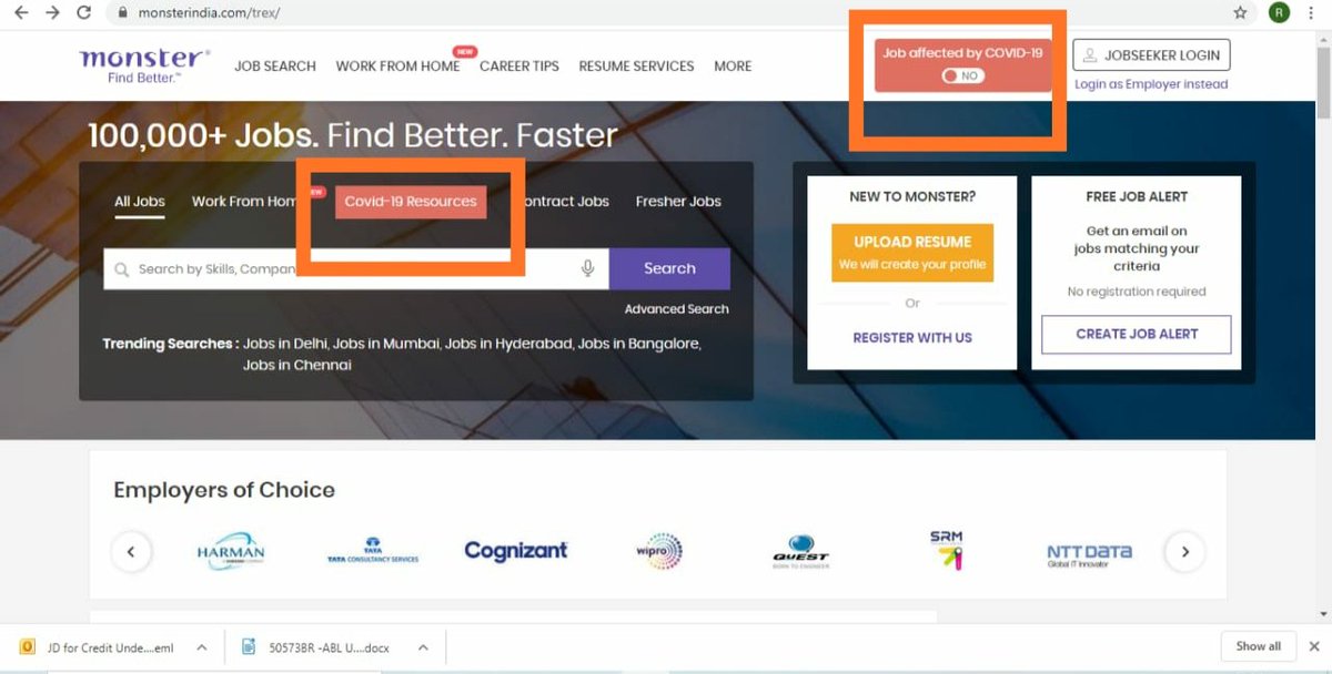 Ramji_Sakpal's tweet photo. Here is an interesting update from #MonsterJob
Who are lost the job due to this #COVID19 can apply here, let the recruiters know you're available for job opportunities on short notice.
#MonsterJobs #COVID19 #Covid19Jobs https://t.co/Fcujm4Udjc