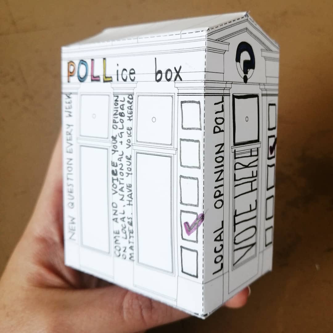 policeboxproj's tweet photo. ‘The POLL-ice Box’ We think it is really important that local voices are heard. One of our initial ideas was to create a local 'polling station'. A place where people in the community could come and vote on certain issues and ask key questions. (1/3) https://t.co/XGftEyPsd6