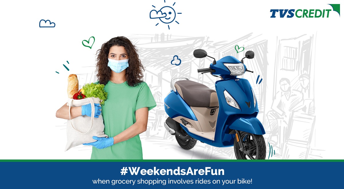 TVSCredit's tweet image. Do you look forward to grocery shopping just so that you can ride your bike? Tell us why your #WeekendsAreFun in the comments section below!

#TVSCredit #TwoWheelerLoans