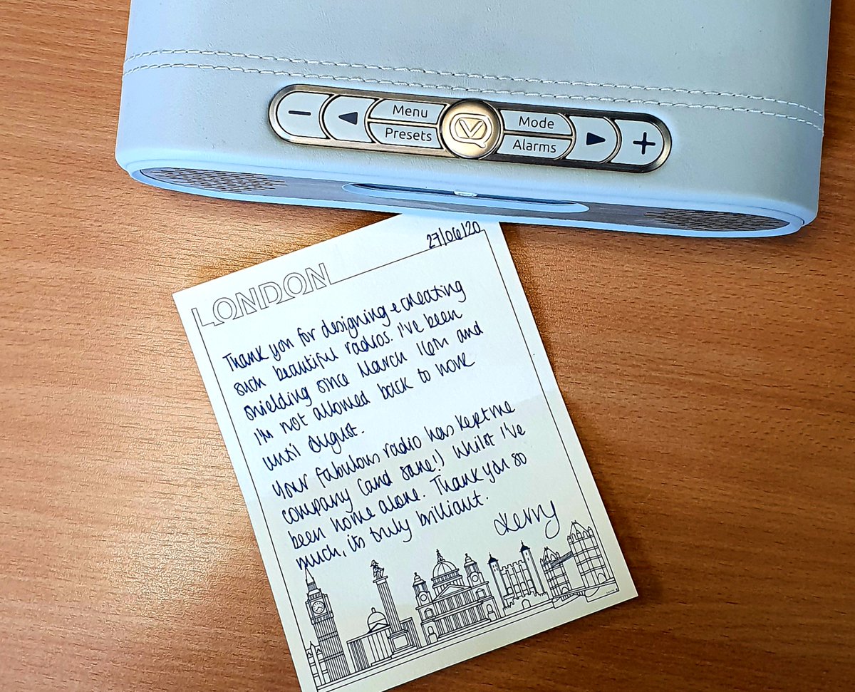 The last few months have been tough for everyone and there's probably more hard days to come but getting back to work and finding this note from Kerry 😍 We hope our little radios have helped make lockdown a little more bearable for everyone who has one 💕 Thank you Kerry!