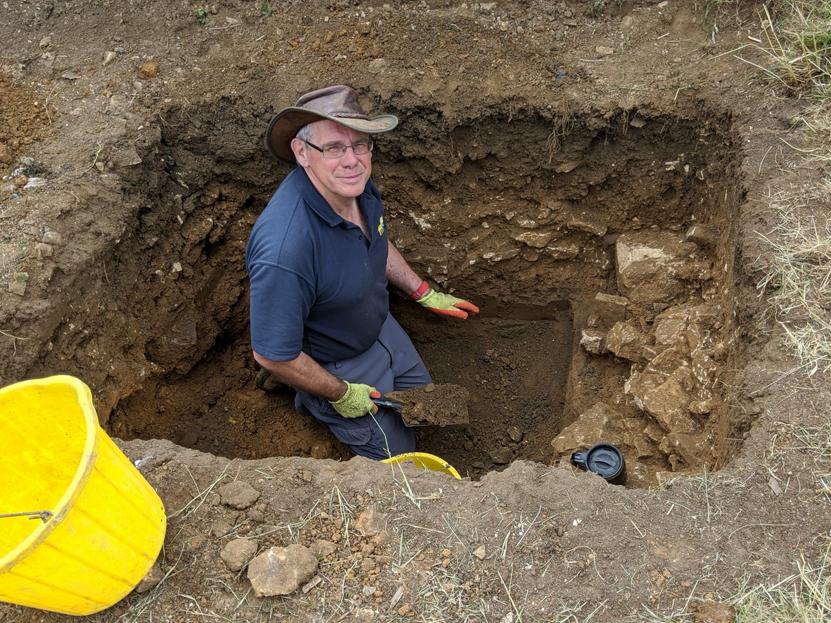 severidian's tweet photo. Doing the hard yards and bingo a wall. Tony in his element @archeoscan https://t.co/WFFIjh7K5I
