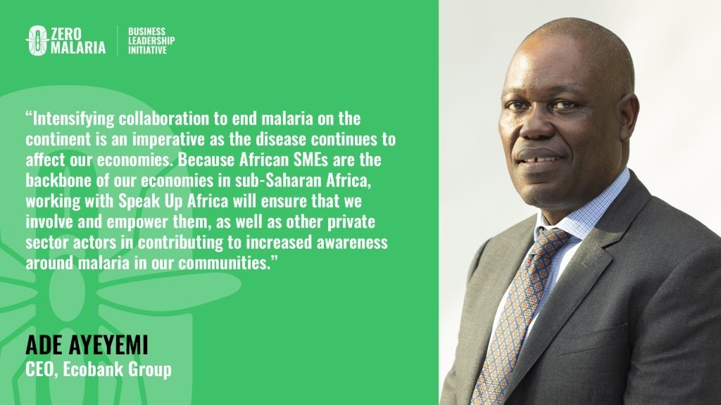 GroupEcobank's tweet photo. B/c there is an annual US$2 billion funding gap to ensure all those at risk of #malaria are protected, private sector engagement is crucial to the fight against this disease. Therefore, #Ecobank is thrilled to launch the #ZeroMalaria Business Leadership Initiative. #EndMalaria https://t.co/aFBLAYbvXy