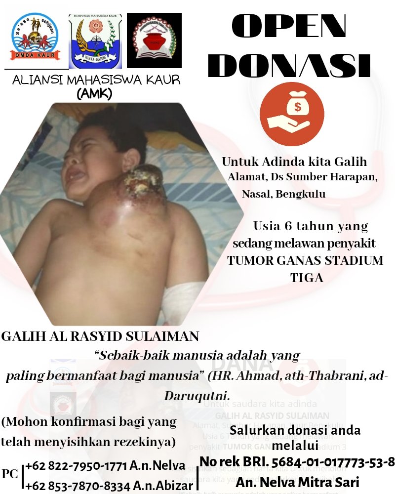 AthenaArss's tweet photo. TWITTER PLEASE DO YOUR MAGIC

Aku tau akun aku kecil, tapi aku harap ini dapat membantu saudara kami.

Asalamu'alaikum.Wr.Wb
Salam sejahtera
Salam peduli sosial
Salam kemanusiaan

Kembali ada warga kaur menderita penyakit kronis yang membutuhkan bantuan dari para dermawan. https://t.co/SKh4VmJm6j