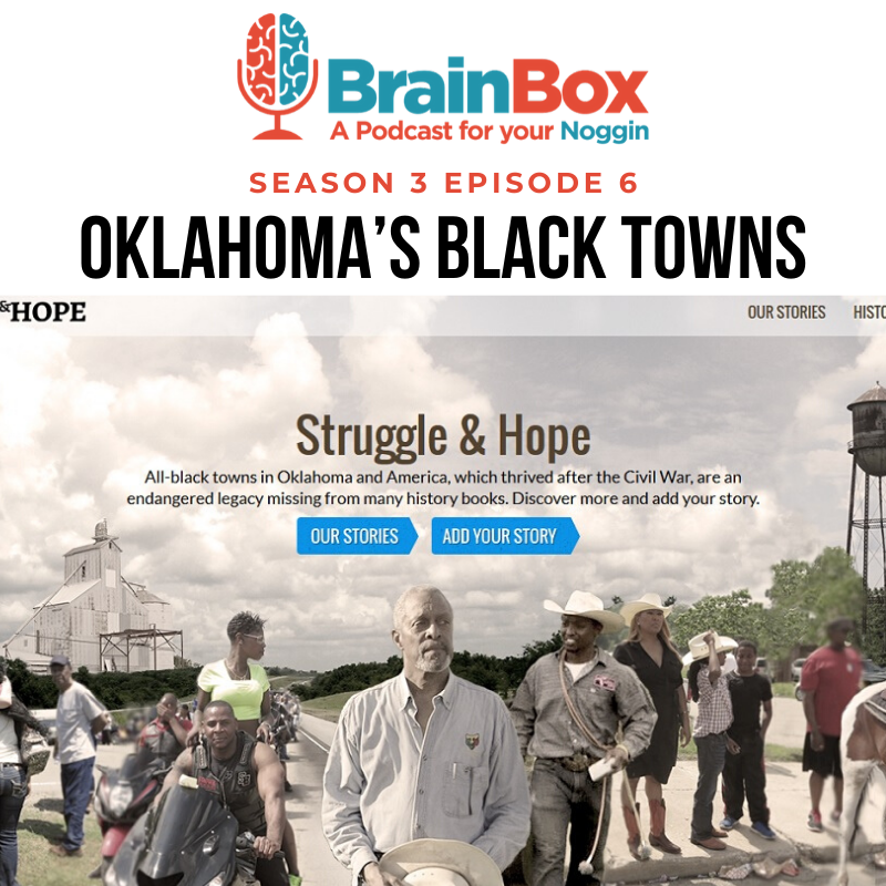 OKHumanities's tweet photo. Our discussion with anthropologists Suzette Chang and @elishao69 illuminates the history and significance of Oklahoma's Black Towns. Listen to #BrainBoxOK episode Oklahoma's Black Towns!
https://t.co/P6ru4vncd7 https://t.co/8i69ENdCRA