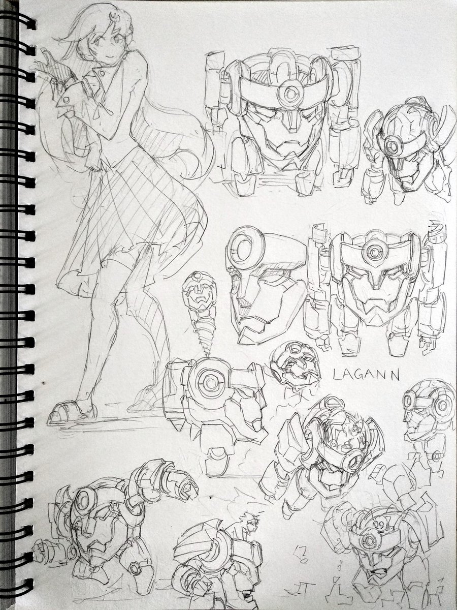 Gurren Lagann mech studies! 
Currently doing this to improve my mech drawings.
There are more to come so stay tuned! I shall draw every single Gurren Lagann mech. ?? 