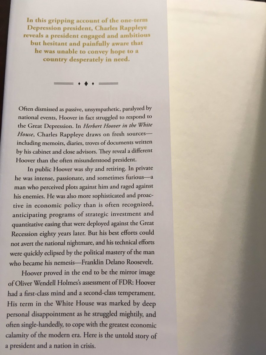 Suggestion for July 2 ... Herbert Hoover in the White House: The Ordeal of the Presidency (2016) by Charles Rappleye.