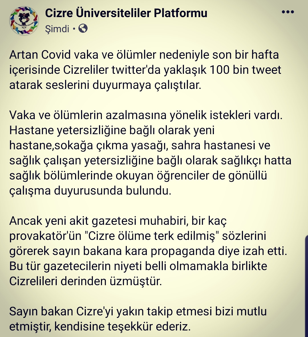 Sayın <a href="/drfahrettinkoca/">Dr. Fahrettin Koca</a> teşekkür ederiz