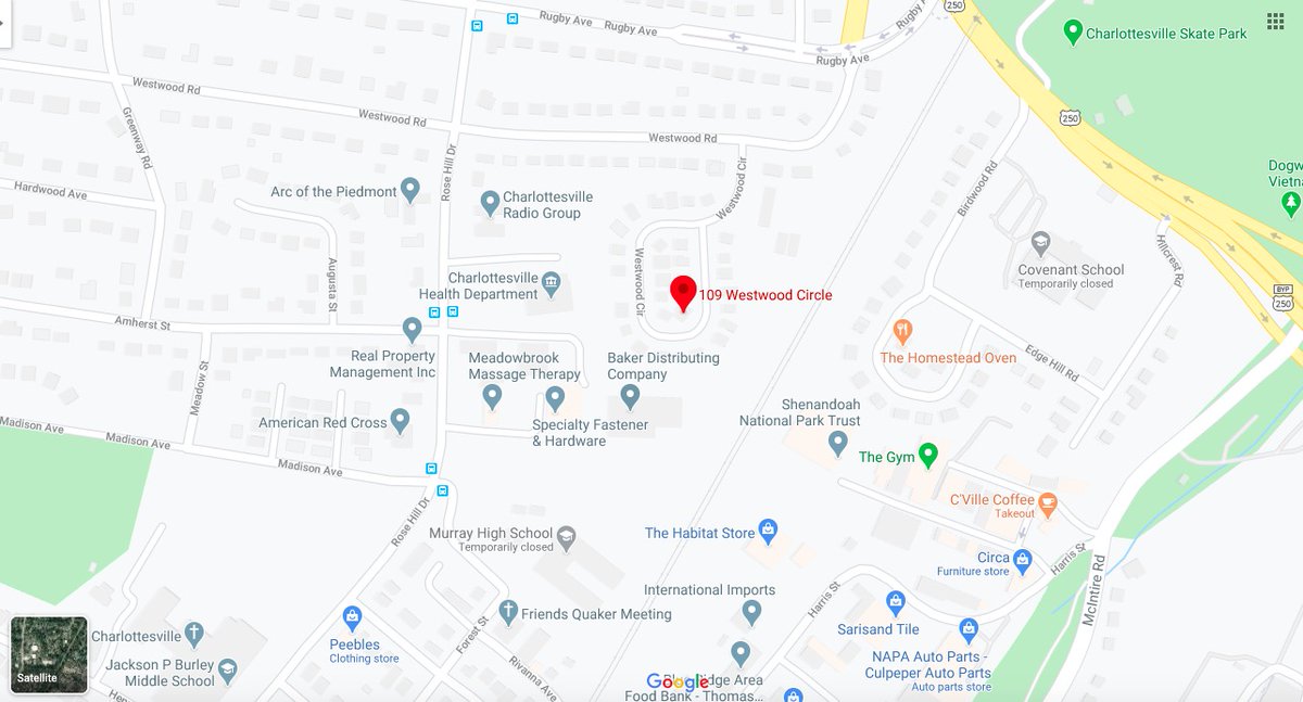 5/ The original Rose Hill plantation house was built for Mildred Gilmer Wirt in the early 1800s. It’s no longer standing, but is believed to have been located near here, 109 Westwood Circle.