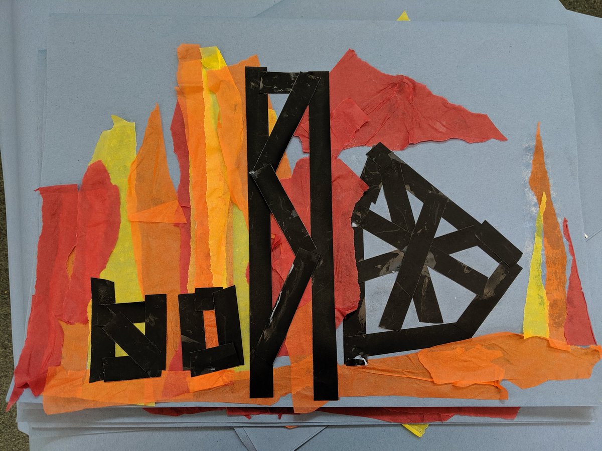 wpsphase2's tweet photo. Year 1 bubbles have been learning about The Great Fire of London in their history lessons. Look at the fantastic pictures they have created. 🔥🔥🔥🔥🔥🔥 https://t.co/JYdFrm2lTk
