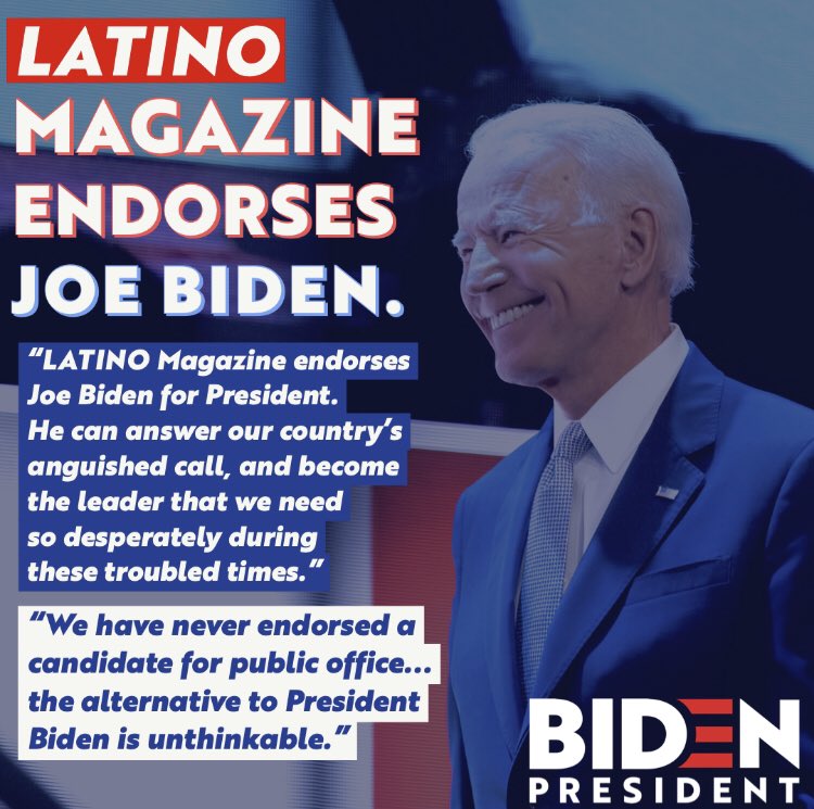 BarnstormersUSA's tweet photo. They’ve never before endorsed a candidate for public office! #LatinosForJoe #WeKnowJoe #Biden2020 #TheLeaderWeNeed https://t.co/0AfuwC3wPd