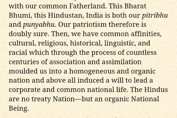 3/n"आज हम कशमीर से लेकर मद्रास और सिंधु से लेकर असम तक के हिंदुओं को खुद राष्ट्र बनना होगा।""यह भारतभूमि, यह हिंदुस्तान, भारत हमारी पितृभूमि और पुण्यभूमि दोनों हैं|"An extract from Dr. BR Ambedkar's book " Pakistan or INDIA's Partition".