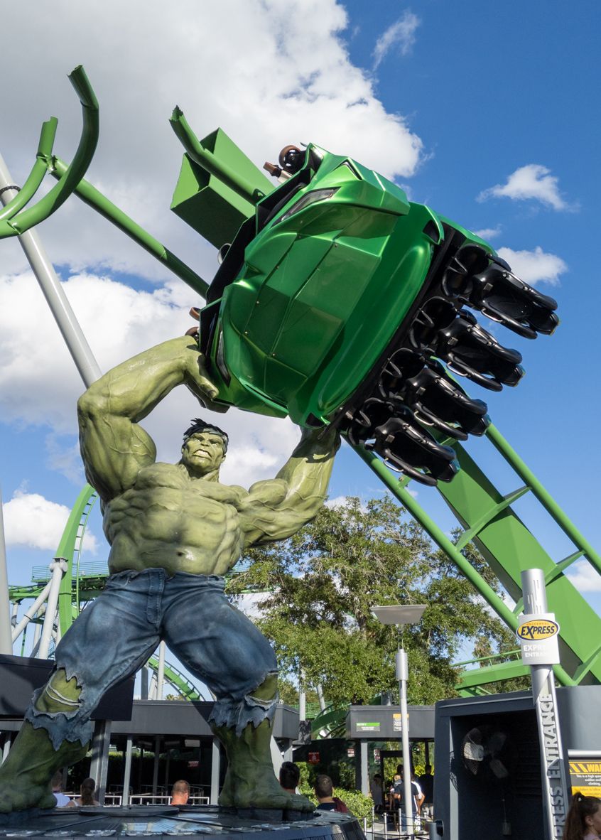 AmCoasters's tweet image. Hulk at Universal's Islands of Adventure: I like how they used the old track to create a ride entrance fitting of the Hulk.