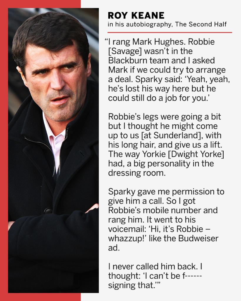 ESPNUK's tweet photo. When Roy Keane changed his mind about signing Robbie Savage 😭 https://t.co/ih1E6IExZQ