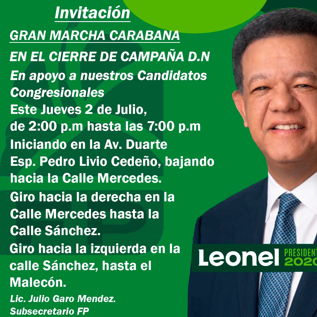 GonzalezJulio0's tweet photo. Sin duda, el 5 de julio, #MeVoyConLeonel por su liderazgo MUNDIAL, por ser conciliador, por su madurez política y experiencia de estado. @LeonelFernandez @FPcomunica @PartidoPRSC @ListinDiario @ElNacionalRD @DiarioLibre https://t.co/RvkQGSbdhL