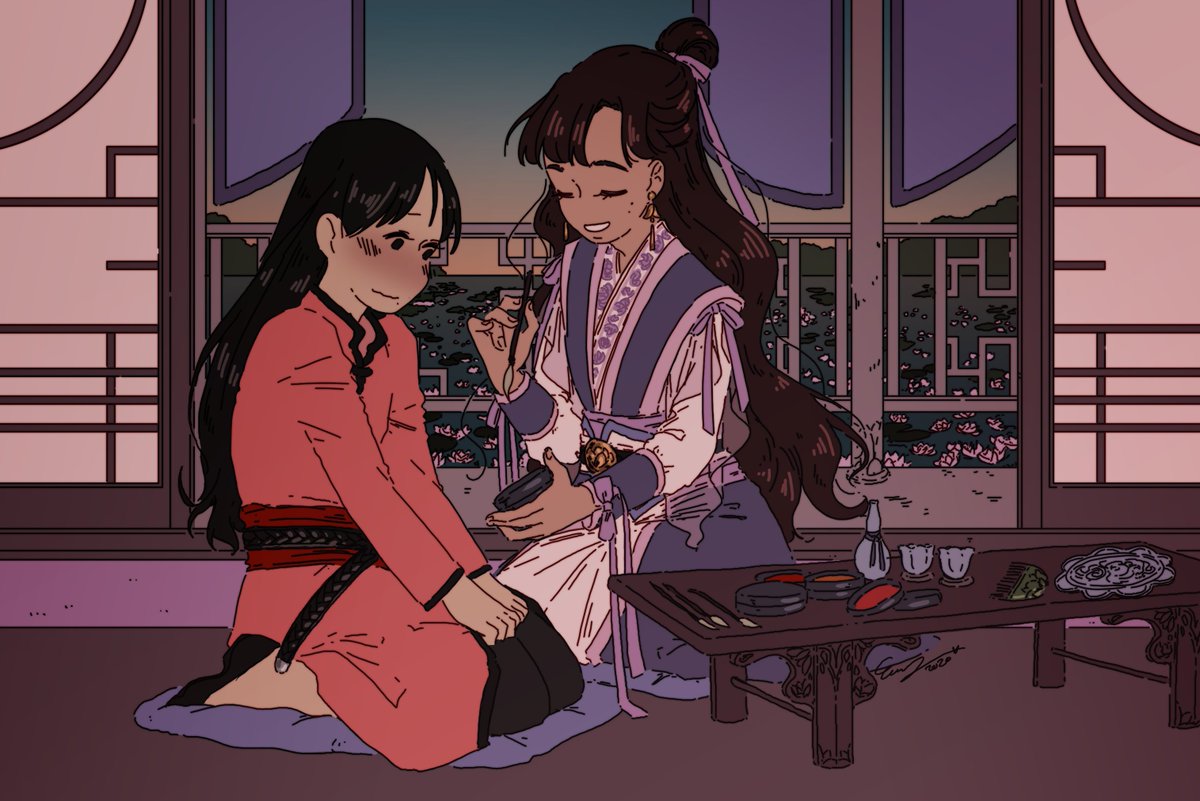 One evening, after training, Huaisang invited MXY to his private quarters to teach him a little something. He noticed, when they took a stroll through town, how the young man's eyes drifted to certain stalls. And Huaisang is nothing if not indulgent