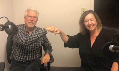 PMPA_ORG's tweet photo. #SneakPeek - Miles Free and Carli Kistler-Miller celebrating another successful podcast recording in the PMPA studio. Podcasts are usually recorded on Thursday and released on Monday unless there is an urgent update that needs to get out #SpeakingofPrecision #PMPA #BetterTogether https://t.co/fgEGND7orv