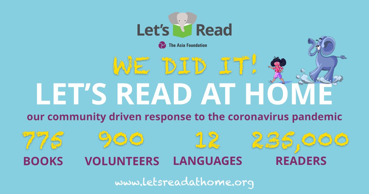 LetsReadAsia's tweet photo. With the support of an incredible network of people across Asia, we developed a reading movement that continues to help children learn and grow when they are not able to attend school! https://t.co/modxwdj3XM https://t.co/yNKJEDmDUt