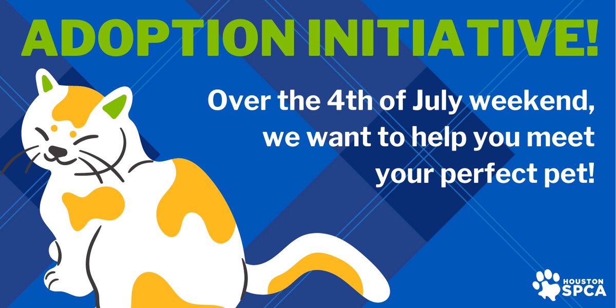HoustonSPCA's tweet photo. JOIN US for Houston SPCA's first-ever Tele-Adoption Initiative over the 4th of July weekend! We can help you meet your forever friend and keep you safe. If you've been thinking of adding a new member to your family, now is the time! 
MORE INFO: https://t.co/OmvoPMQF5O https://t.co/V4nF5LblKT