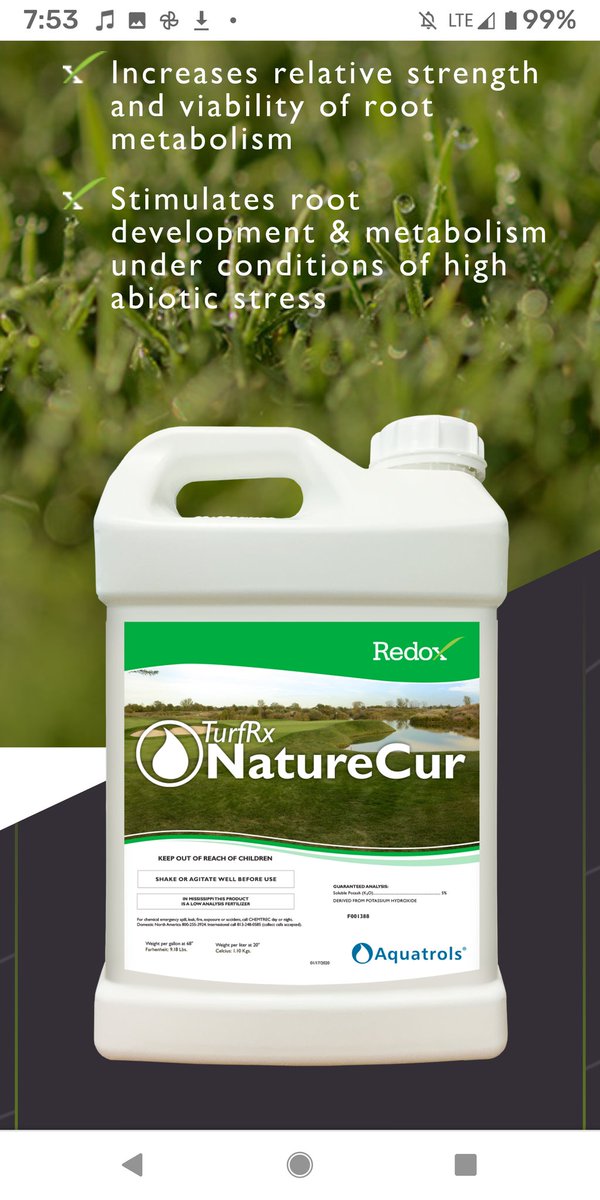 TenBargeSeed's tweet photo. The 10-day forecast got you stressed out? 🔥 Get sprayed up with this great combo and stop stressing @redoxgrows #oxycal #naturecur #summerstress #antioxidants #healthyturf #golf https://t.co/zsSf2Erjrg