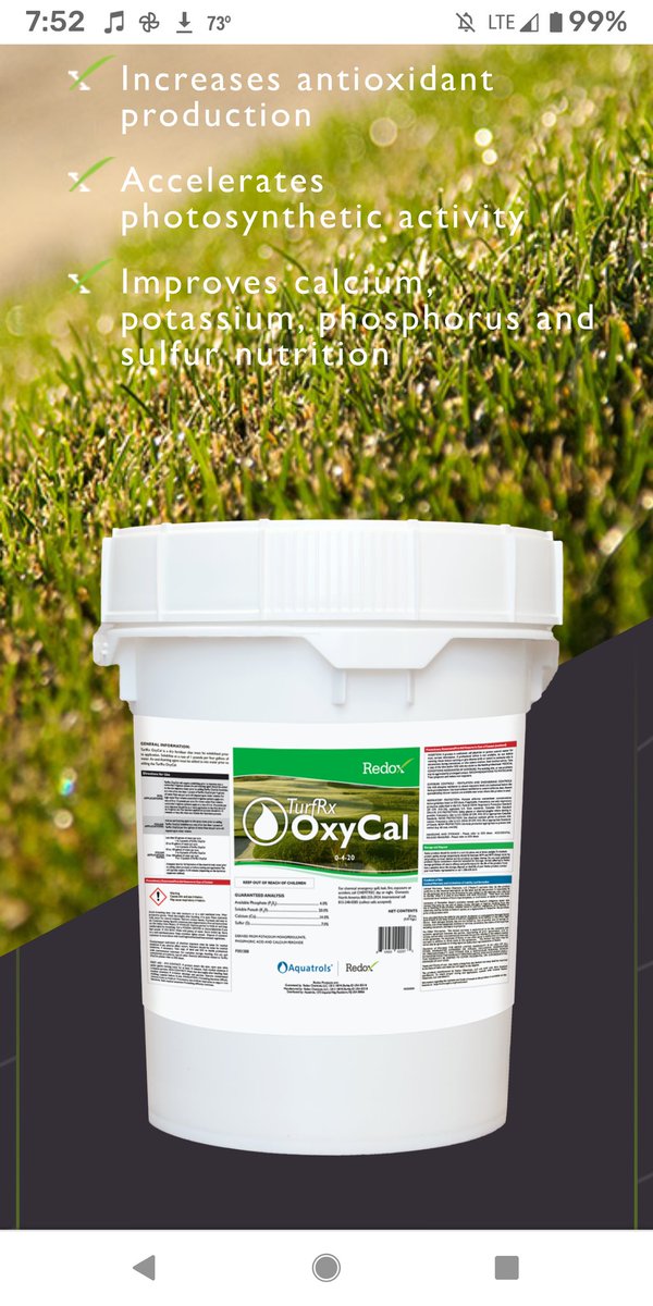 TenBargeSeed's tweet photo. The 10-day forecast got you stressed out? 🔥 Get sprayed up with this great combo and stop stressing @redoxgrows #oxycal #naturecur #summerstress #antioxidants #healthyturf #golf https://t.co/zsSf2Erjrg