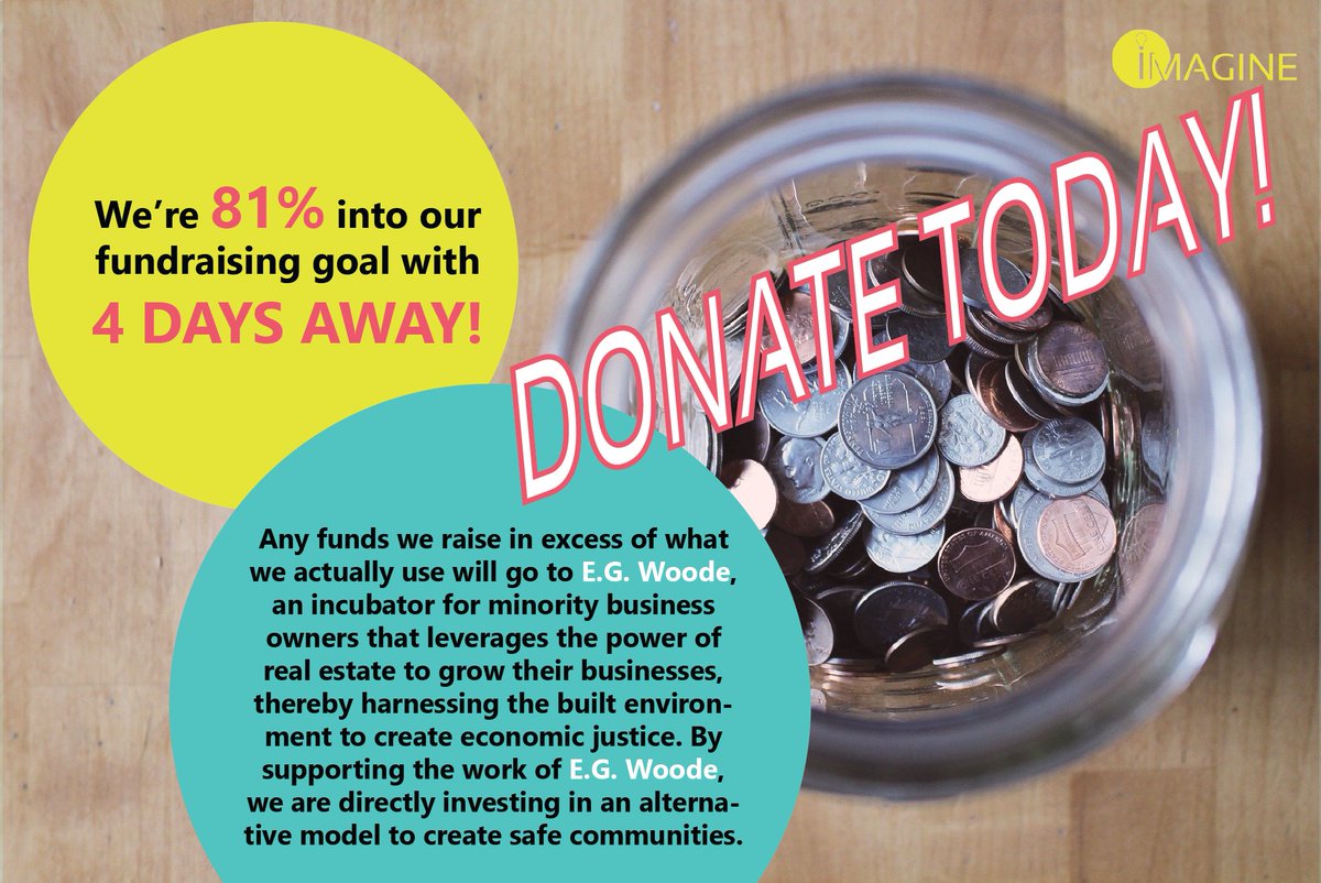 ImagineChi2020's tweet photo. We got 4 days left and we are at 81% of our target goal! Please consider donating today!  https://t.co/UQ5AMlr6NE

#SupportBlackBusiness #blacklivesmatter #imaginechicago2020 #SupportBlackOwnedBusinesses #supportblackvoices https://t.co/VwFO8F9NRV