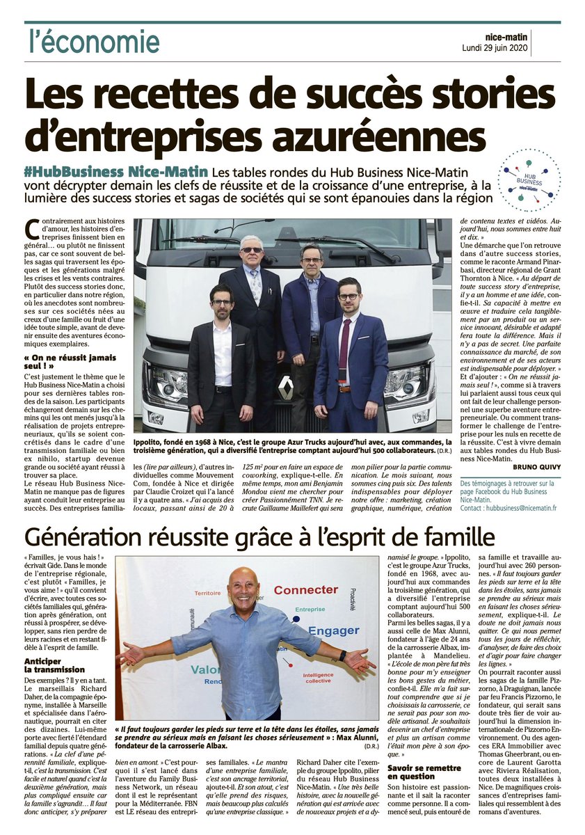 Mardi matin, Céline ALUNNI était aux côtés de <a href="/Nice_Matin/">Nice-Matin</a> pour représenter le Groupe Albax à la table ronde du #HubBusiness.
Nous tenons à remercier toute l'équipe pour cette invitation.
#CarrosserieAlbax #GroupeAlbax #Carrosserie #Carrossier #Albax #Automobile #News #JournalAuto