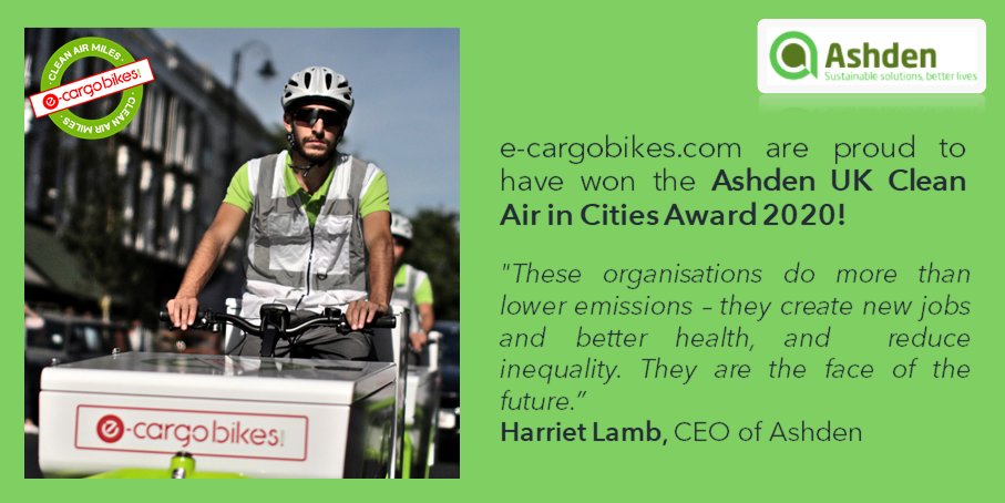 We Won!!! Congratulations to the whole team! #Ashden2020 #BuildBackBetter #GreenRecovery #cleanair