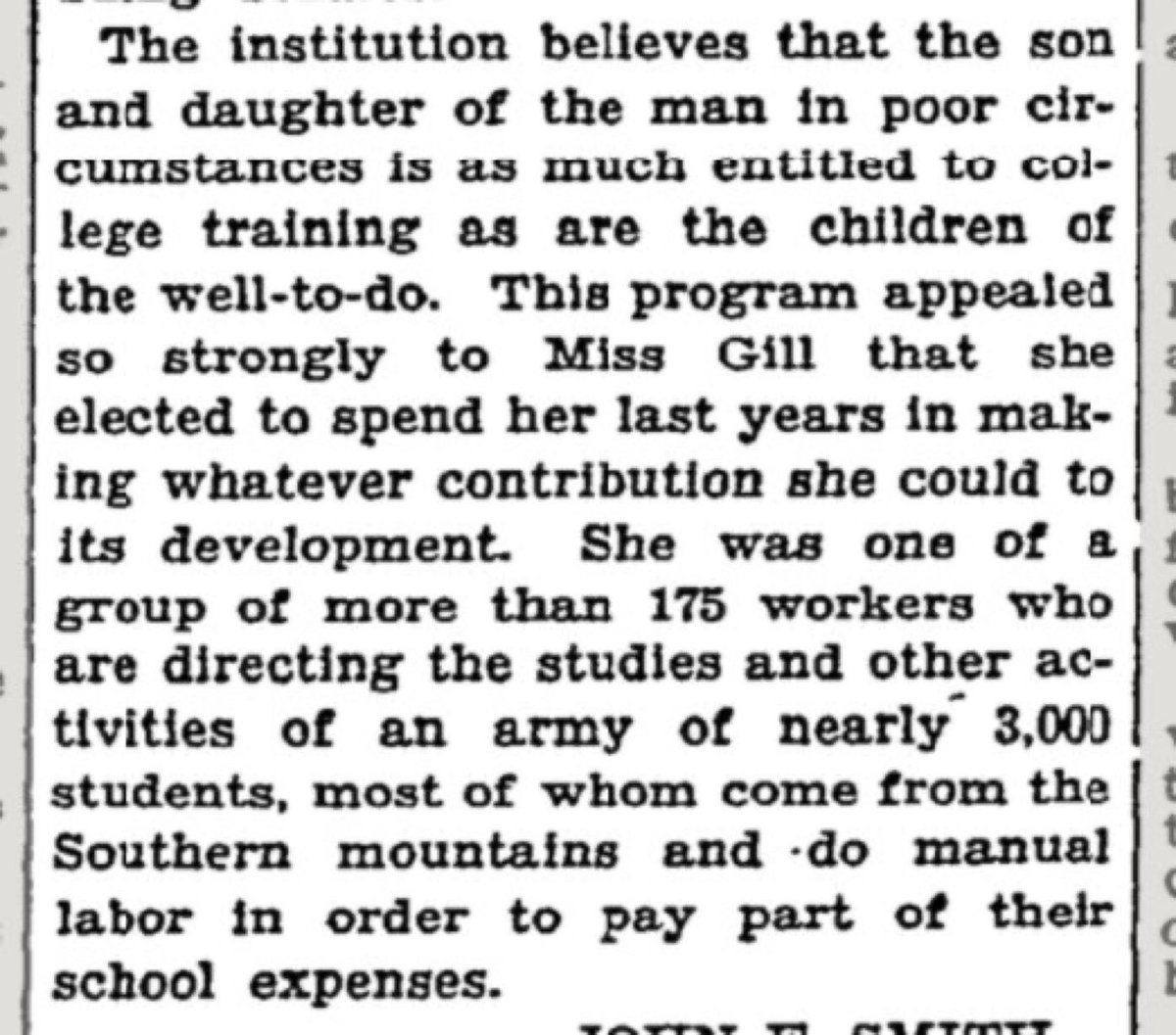 (Gill's hierarchy of home and faculty duties is in sharp contrast to her otherwise progressive views about education. She ended her career at Berea College in Kentucky as an advocate for co-ed students in an especially poor part of Appalachia.) https://timesmachine.nytimes.com/timesmachine/1926/02/09/119061022.html?action=click&contentCollection=Archives&module=ArticleEndCTA&region=ArchiveBody&pgtype=article&pageNumber=24