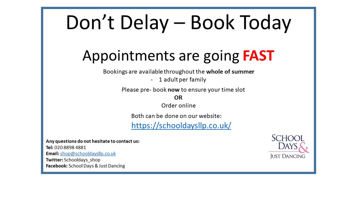PLEASE RT: As our busy period approaches we will not be able to accept any walk- in customers due to restricted numbers allowed in the shop. 
<a href="/OrleansPark/">Orleans Park School</a> <a href="/HamptHilltweets/">Hampton Hill Tweets</a> <a href="/TwickenhamNews/">Twickenham News</a> @StJamesCatholic