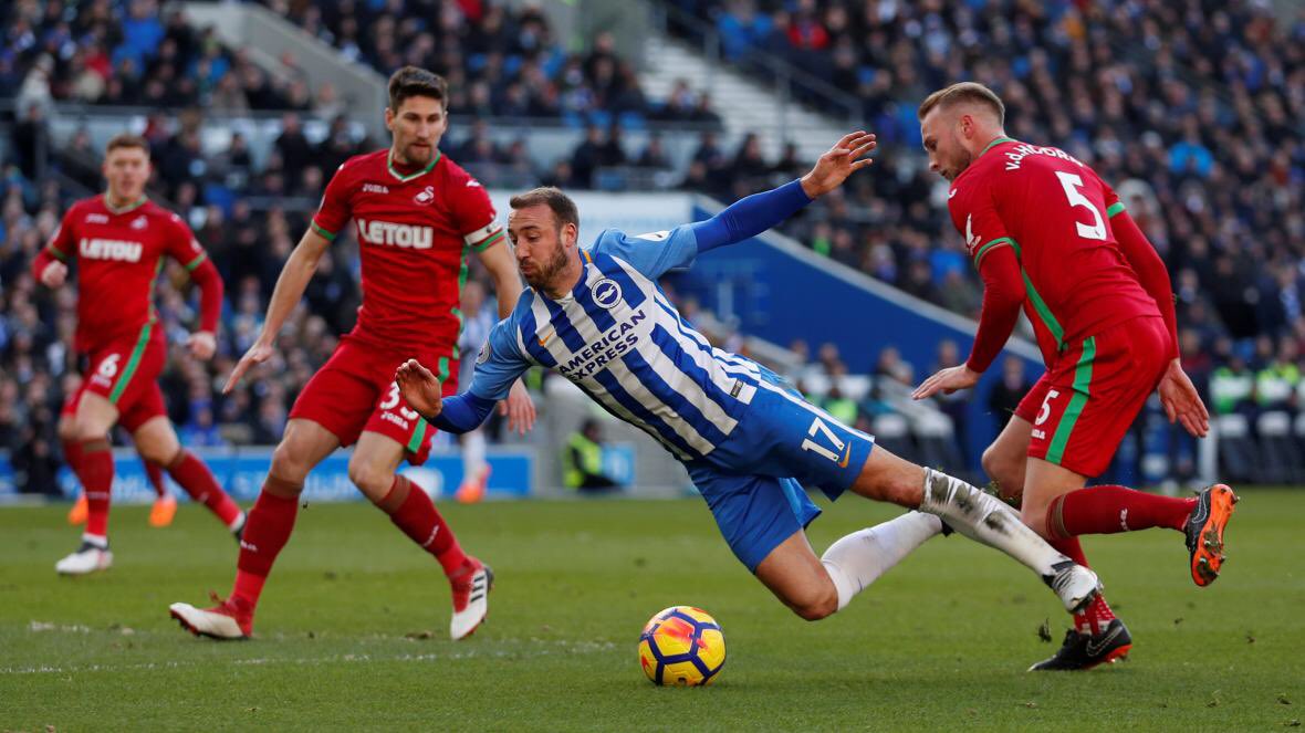 Swansea were relegated in 2017/18 despite holding a 7 point lead over the bottom 3 with 6 games to go - they won just 2 points in their final 6 games. #BHAFC