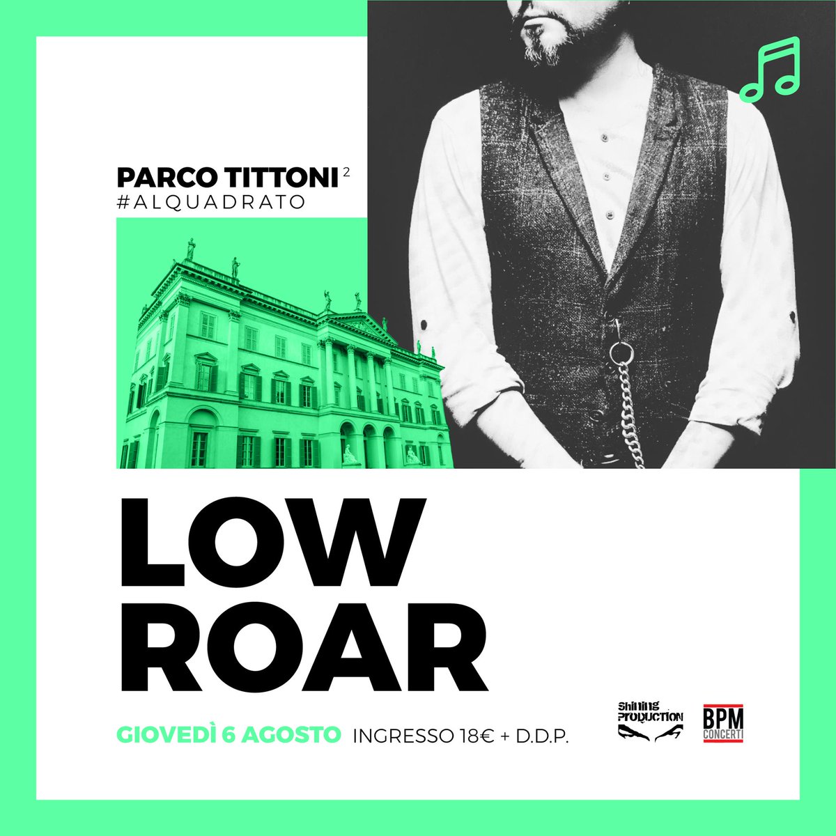 New Low Roar concert announced for August 6th in Desio, Italy. Tickets are on sale already.