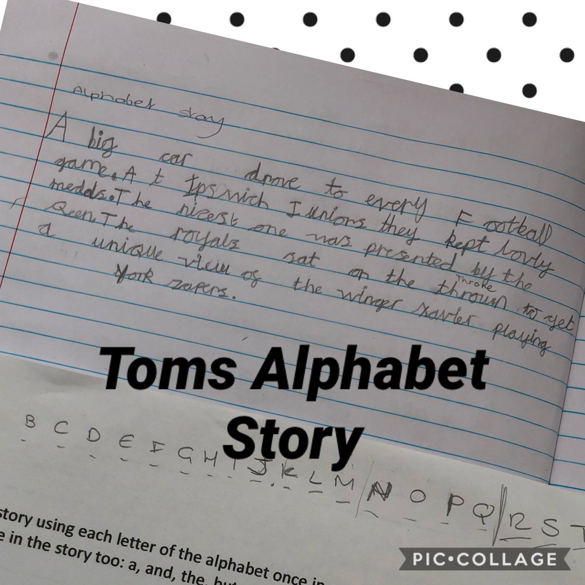 jenwilkz's tweet photo. @EGPA_Y2 Tom was so inspired by this morning’s Zoom lesson he’s written his Alphabet story already! 🔠✏️🤓⚽️🏅 https://t.co/hcXYvOagw3