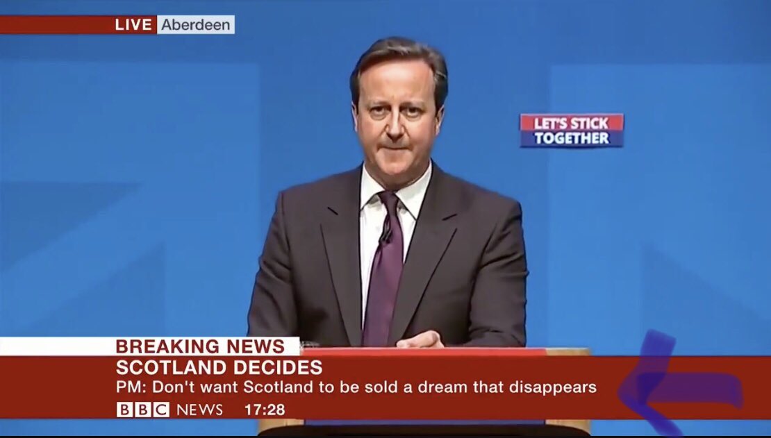 Here are his words, which deserve to live in infamy. Anytime anyone has the temerity to say  #indyref was ‘once in a generation’ just throw back these cynical lies: “Business as usual is not on the ballot paper. The status quo is gone. The campaign has swept it away.”