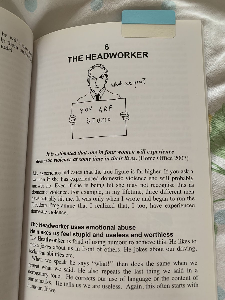 Cohort4Women's tweet photo. Working on this chapter with one of our women this week. Even when fleeing an abusive relationship, the emotional abuse continues - especially where children link two people indefinitely. #emotionalabuse #headworker Thanks @FreedomProgramm this book is perennially useful sadly. https://t.co/kB30iNJAU0